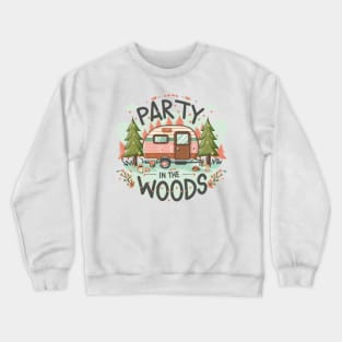 Party in the Woods text vith vintage van Crewneck Sweatshirt